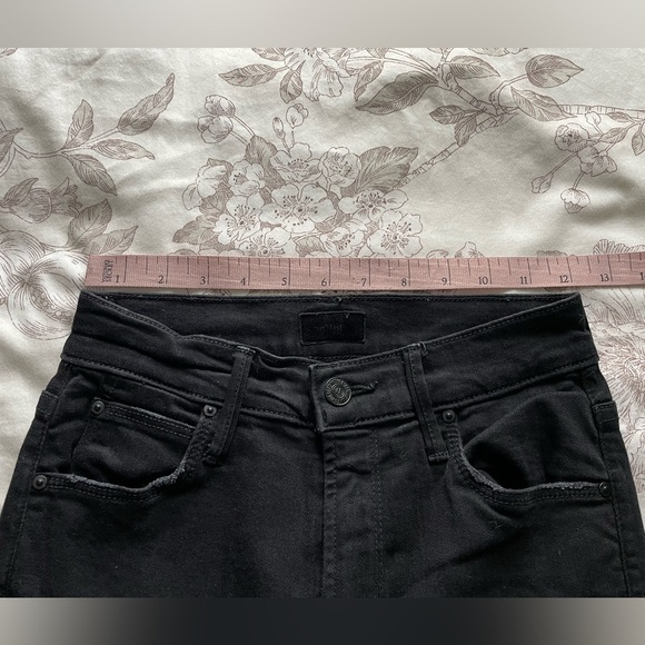 Mother The Cha Cha Fray Not Guilty Black Jeans 24 Crop Flare Ruffle Classic - Picture 11 of 12